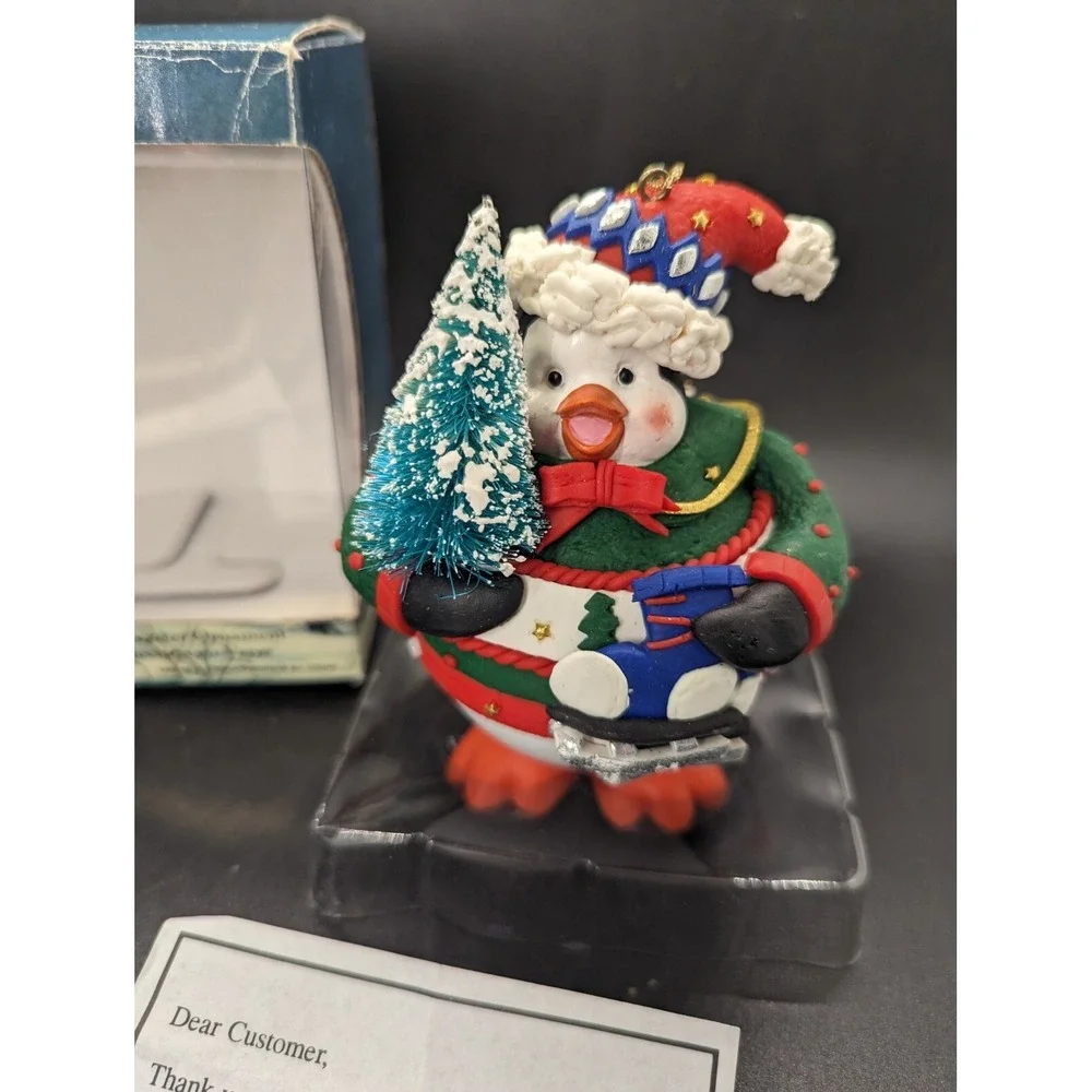 Christmas‎ Traditions Collectible Holiday Ornaments Round Penguin In Box
